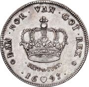 2 Krone - Christian V, Denmark, 1693-1696 reverse image