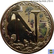 1 Dollar - Elizabeth II 4th Portrait - Alphabet Collection - Letter N reverse image