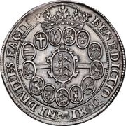 2 Speciedaler - Christian IV Bust type I; Oval provincial shields, Denmark, 1624-1634 reverse image