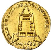 1 Ducat - Christian V Frederiksborg Fortress, Denmark, 1682 reverse image