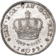 3 Krone - Christian V, Denmark, 1693-1696 reverse image