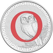 1 Dollar - Elizabeth II 4th Portrait - Alphabet Collection - Letter O - Silver Proof, Australia, 2015-2017 reverse image