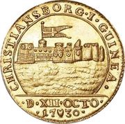 1 Ducat - Christian VI Christianborg; type I, Denmark, 1730 reverse image