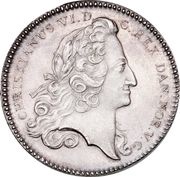 3 Krone - Frederik V Accession of King Frederik V, Denmark, 1746 reverse image