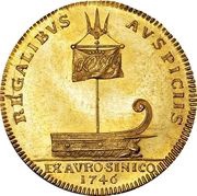 1 Ducat - Frederik V Danish Asiatic Co. Gold, Denmark, 1746 reverse image