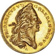 1 Ducat - Frederik V Laureate head obverse image