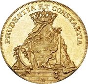 1 Ducat - Frederik V Coronation, Denmark, 1747 reverse image