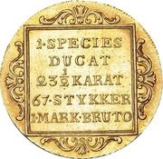1 Ducat Species - Christian VII Trade Coinage, Denmark, 1791-1802 reverse image