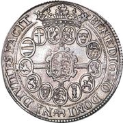 3 Speciedaler - Christian IV Bust type I; Oval provincial shields, Denmark, 1624-1628 reverse image