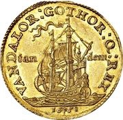 2 Ducats - Frederik III Ship; first type, Denmark, 1657-1658 reverse image