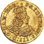 2 Ducats - Frederik III Cross monogram type 3 obverse image