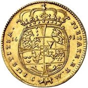 2 Ducats - Christian V, Denmark, 1691 reverse image