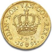 2 Ducats - Christian V, Denmark, 1693 reverse image