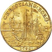 2 Ducats - Christian V Christianborg; Dansk Vestindisk Compagnie, Denmark, 1699 reverse image