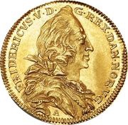 2 Ducats - Frederik V Danish Asiatic Co. Gold obverse image