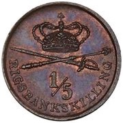⅕ Rigsbankskilling - Christian VIII reverse image