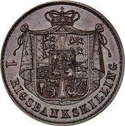 1 Rigsbankskilling - Christian VIII Pattern reverse image