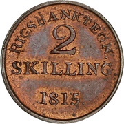 2 Skilling - Frederik VI Rigsbank Token, Denmark, 1815 reverse image