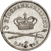 3 Rigsbankskilling - Christian VIII Type I reverse image
