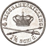 4 Rigsbankskilling / 1¼ Schilling Courant - Christian VIII reverse image