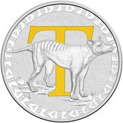 1 Dollar - Elizabeth II 4th Portrait - Alphabet Collection - Letter T - Silver Proof, Australia, 2015-2017 reverse image
