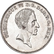1 Rigsbankdaler / ½ Speciedaler - Frederik VI Type 2; broken neck cut obverse image