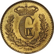 ½ Skilling Rigsmønt - Christian IX obverse image