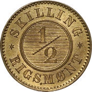 ½ Skilling Rigsmønt - Christian IX reverse image