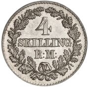 4 Skilling Rigsmont - Christian IX, Denmark, 1867-1874 reverse image