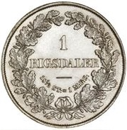 1 Rigsdaler - Frederik VII, Denmark, 1854-1855 reverse image