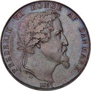 2 Rigsdaler - Frederik VII Copper pattern strike obverse image