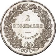 2 Rigsdaler - Christian IX, Denmark, 1864-1872 reverse image