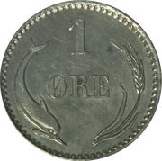 1 Øre - Christian IX Pattern reverse image