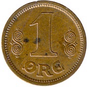 1 Øre - Christian X reverse image