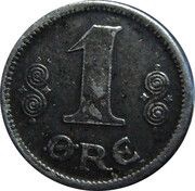 1 Øre - Christian X reverse image