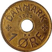 1 Øre - Christian X reverse image