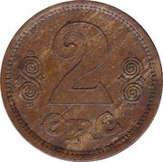 2 Øre - Christian X reverse image