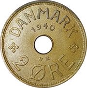 2 Øre - Christian X reverse image