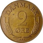 2 Øre - Frederik IX reverse image