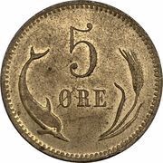 5 Øre - Christian IX, Denmark, 1874-1906 reverse image