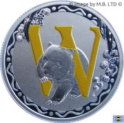 1 Dollar - Elizabeth II 4th Portrait - Alphabet Collection - Letter W - Silver Proof, Australia, 2015-2017 reverse image