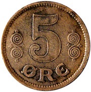 5 Øre - Christian X reverse image