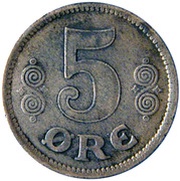 5 Øre - Christian X reverse image