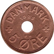 5 Øre - Christian X reverse image