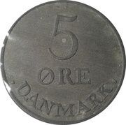 5 Øre - Frederik IX, Denmark, 1950-1964 reverse image
