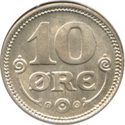 10 Øre - Christian X reverse image