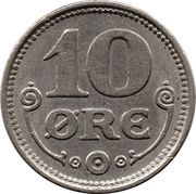 10 Øre - Christian X, Denmark, 1920-1923 reverse image