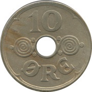 10 Øre - Christian X reverse image
