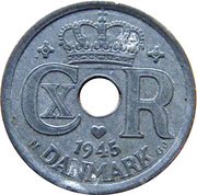 25 Øre - Christian X German Occupation obverse image