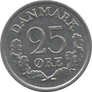 25 Øre - Frederik IX, Denmark, 1960-1967 reverse image